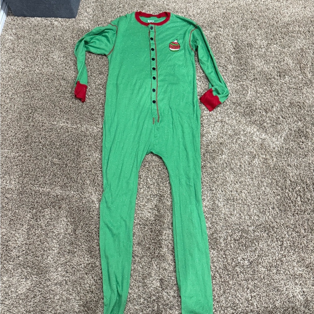 Green and Red Kids One Piece Pajama